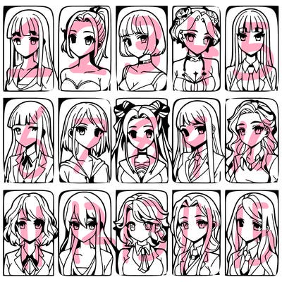 girls that look diffrent anime