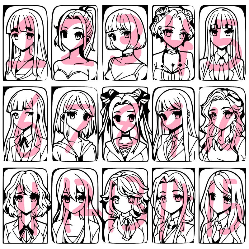 girls that look diffrent anime