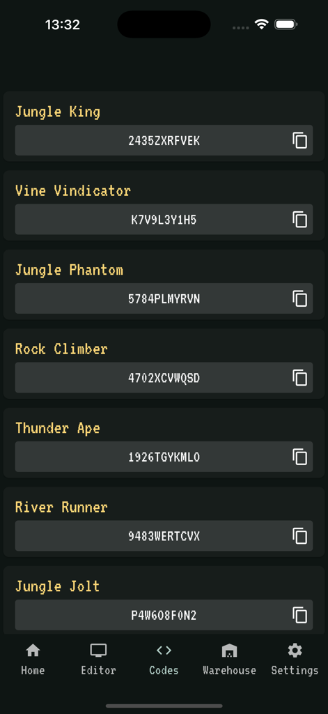 Eine Liste freischaltbarer Mod-Codes für Gorilla Tag, einschließlich Jungle King und Vine Vindicator.