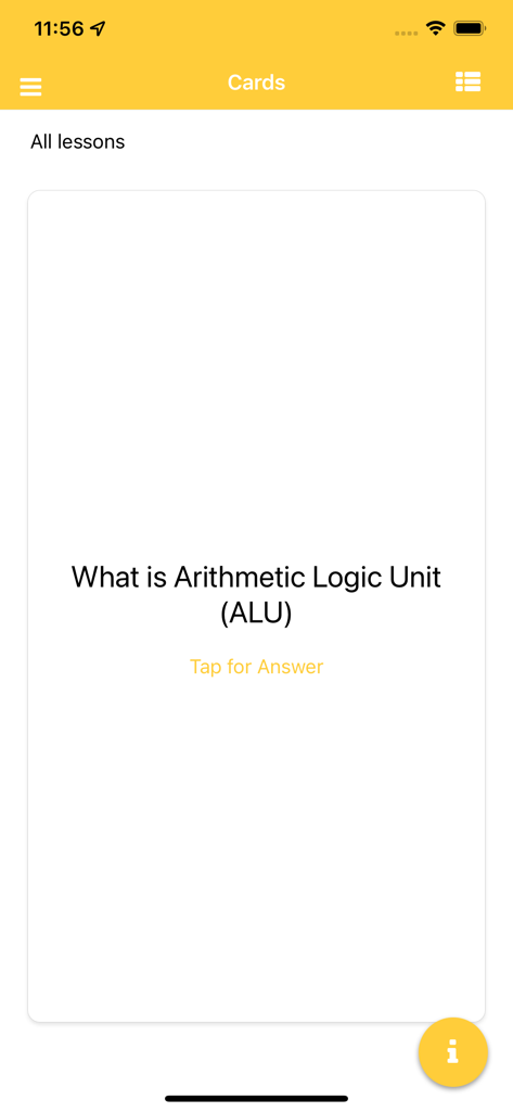 GCSE Computer Science Pro - GCSE Computer Science Proアプリで、算術論理演算子（ALU）とは何かを問うフラッシュカード