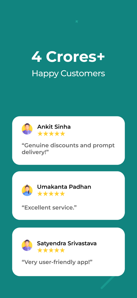 PharmEasy healthcare app customer reviews and five star ratings.