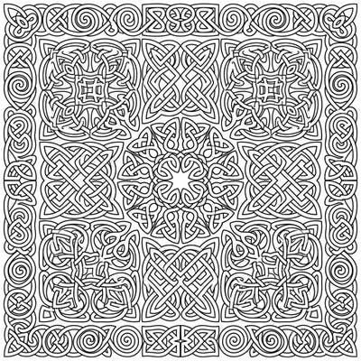 Immerse yourself in the timeless beauty of Celtic art with this intricate knot pattern coloring page. Perfect for adults and teens, it offers a challenging yet relaxing artistic journey.