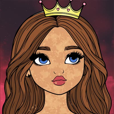 a realistic girl with a crown on