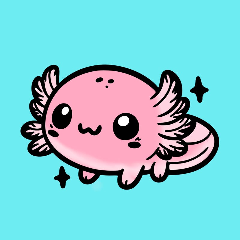 cute easy baby axolotl