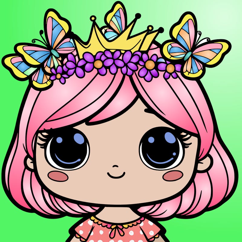 girl with butterfly crown