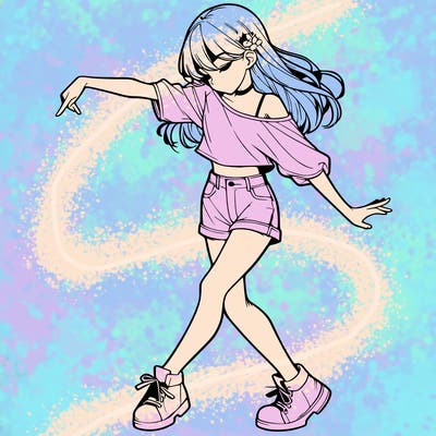 realistic girl danceing