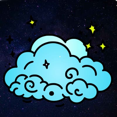 pink starry cloud sky