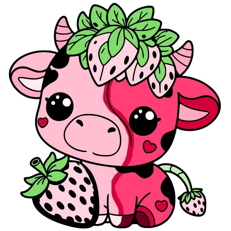 cute strawberry cow