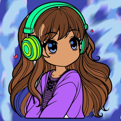 girl with headphones