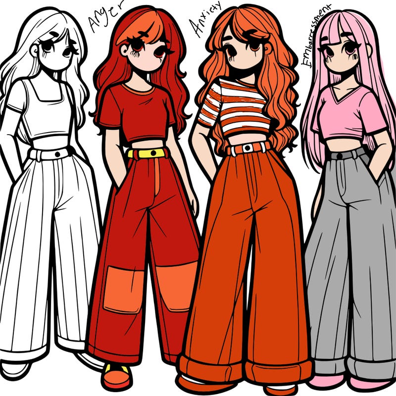 girls with wide pants and a croc top