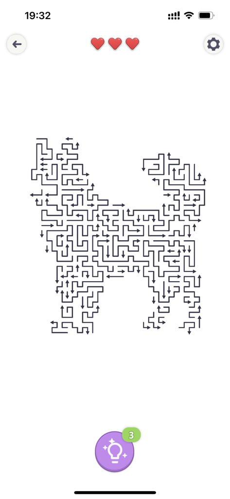 Tap Arrows Gallery: Brain Game - A logic puzzle made of arrows forming the shape of a dog