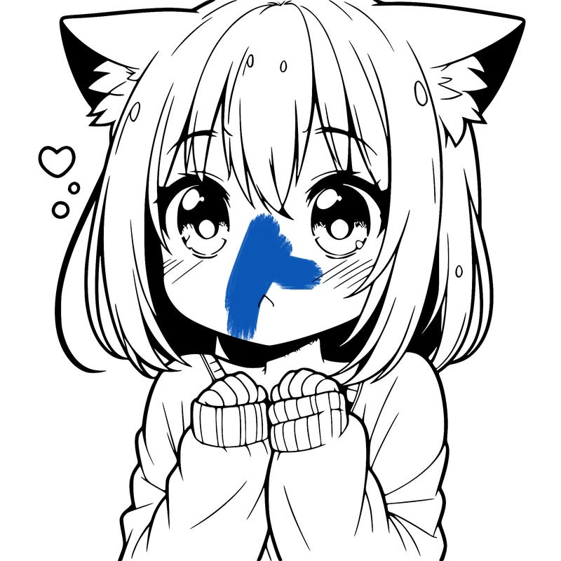 shy anime catgirl