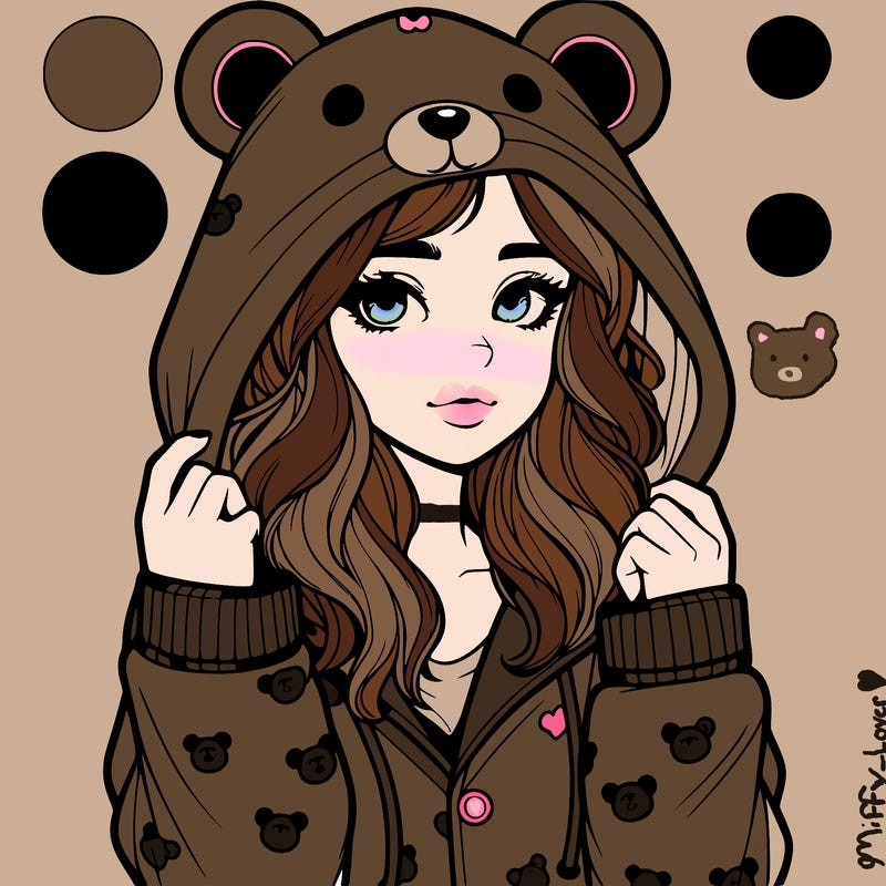 realistic girl in a animal pjs hoodie