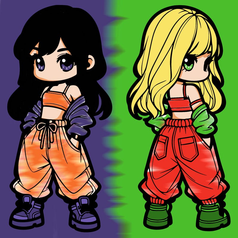 girl in crop top and baggy pants