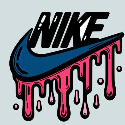 dripping nike logo