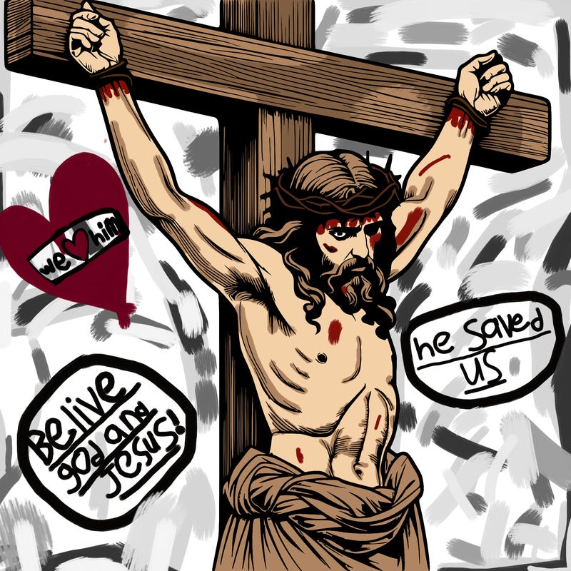 jesus realistic on the cross