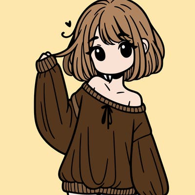 girl in baggy sweater hanging off her shoulder