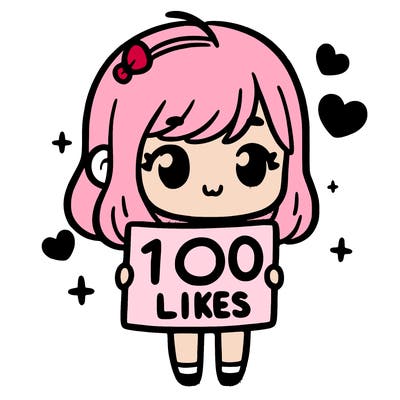 cute girl holding up a sign that says 100 likes
