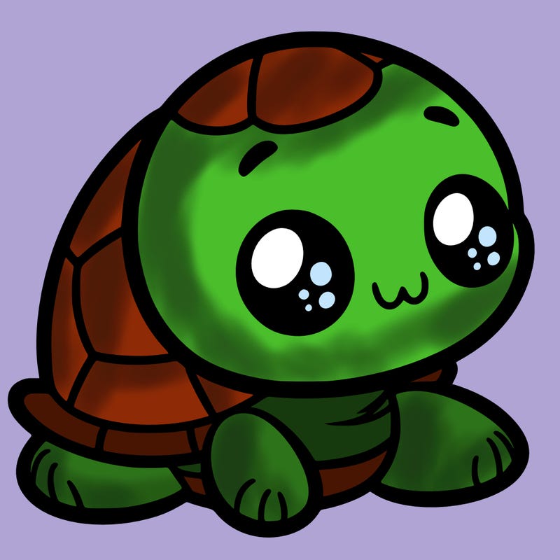 cute little animated turtle