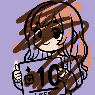 girl holding a 10 likes? sign