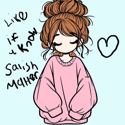 girl with baggy sweatshirt and messy bun