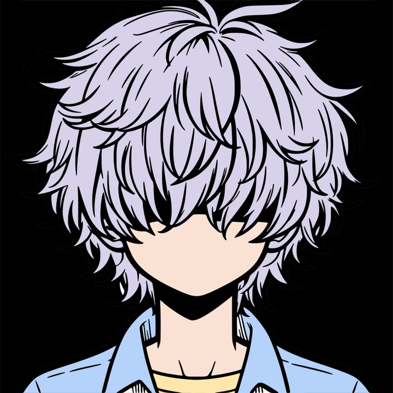 manga boy fluffy hair covering his eyes