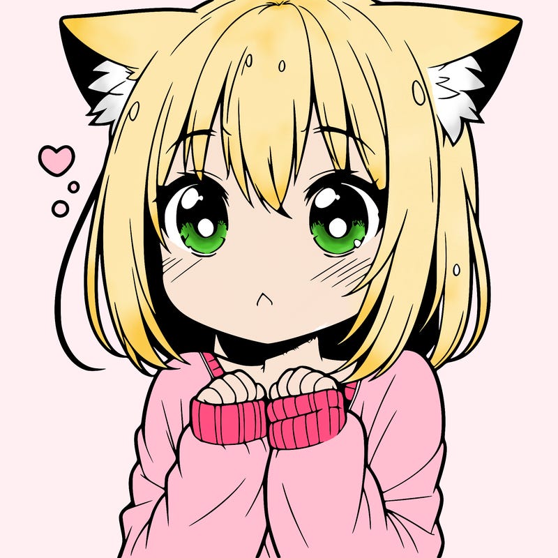 shy anime catgirl