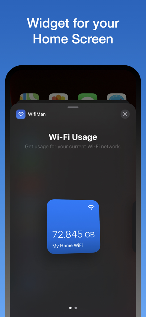 WifiMan from DataMan - ホーム画面にリアルタイムのWi-Fiデータ使用量を表示するWifiMan iOSウィジェット