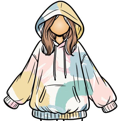 girl in oversized hoodie