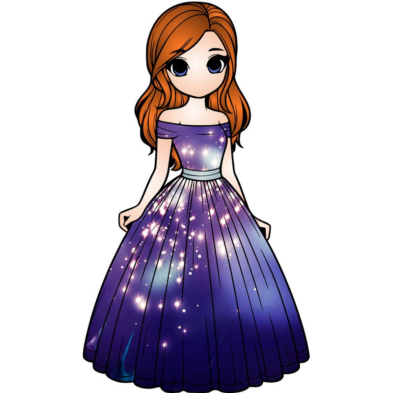 realistic girl in dress