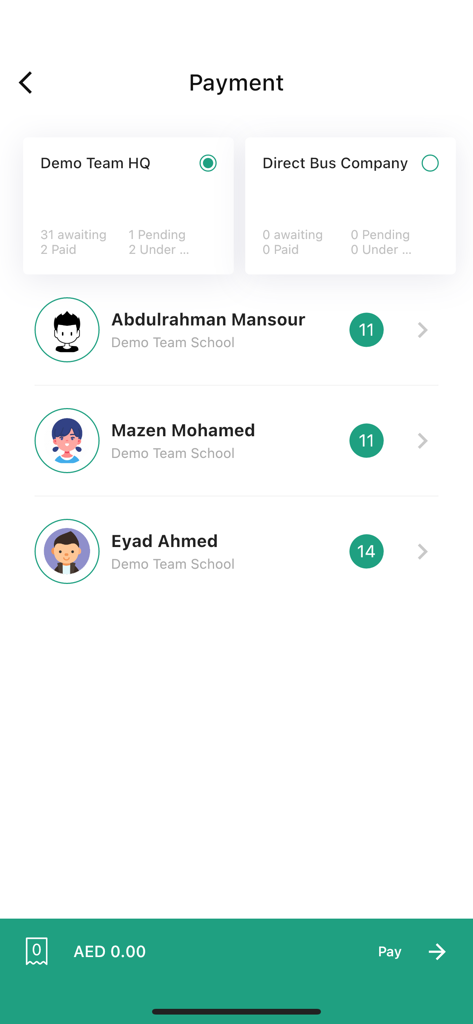 DirectSchool - DirectSchool app payment interface for managing school and bus fees
