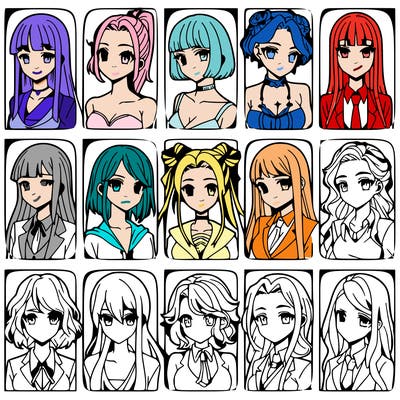 girls that look diffrent anime