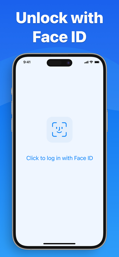 iPhone screen showing the Face ID login prompt for the Authenticator App