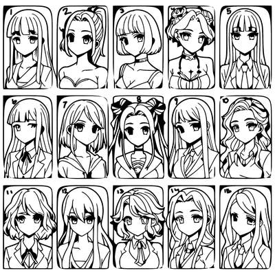 girls that look diffrent anime