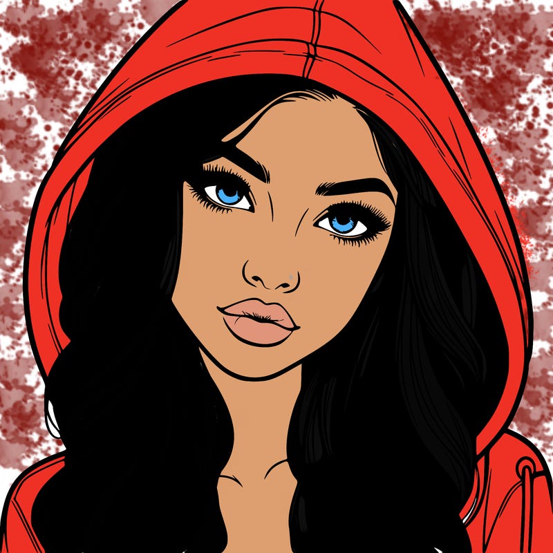 realistic beautiful girl with a hood on
