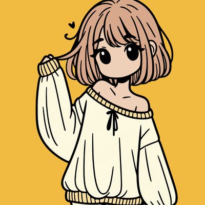 girl in baggy sweater hanging off her shoulder