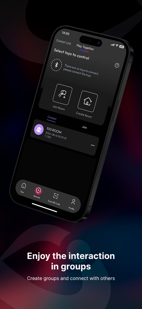 NeoSync Connect - NeoSync Connect mobile app interface showing the Play Together screen for group interaction and device control