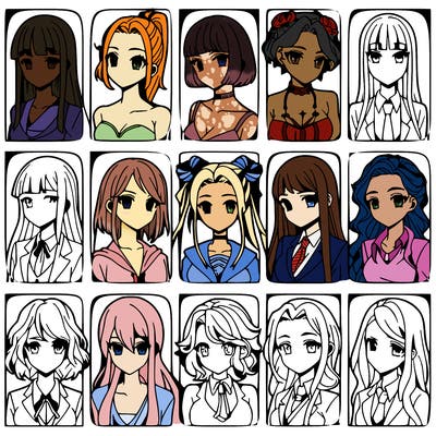 girls that look diffrent anime