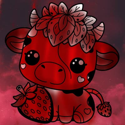 cute strawberry cow