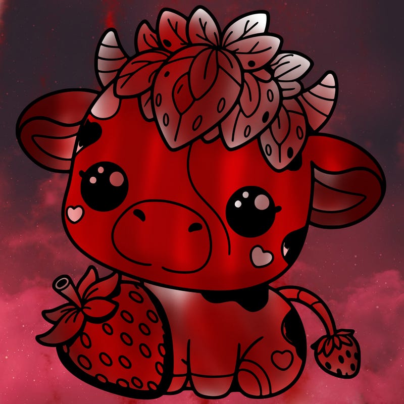 cute strawberry cow