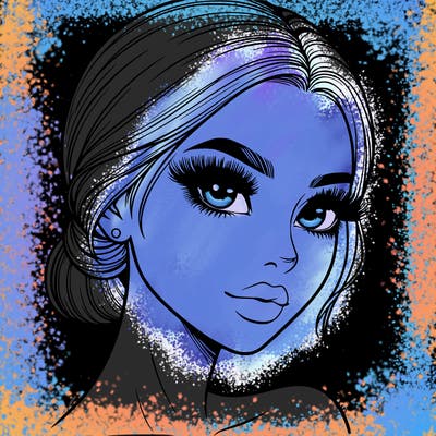 realistic girl with lashes