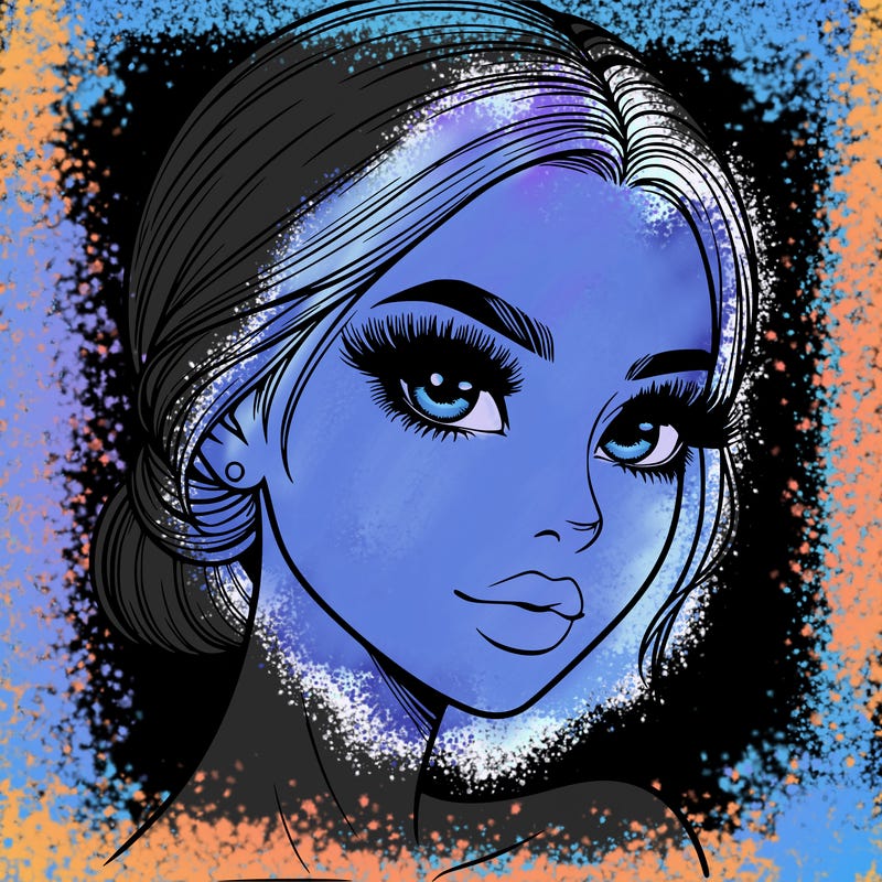 realistic girl with lashes
