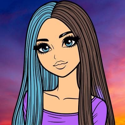 realistic girl with straight and long hair