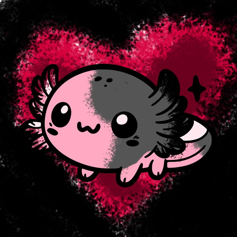 cute easy baby axolotl