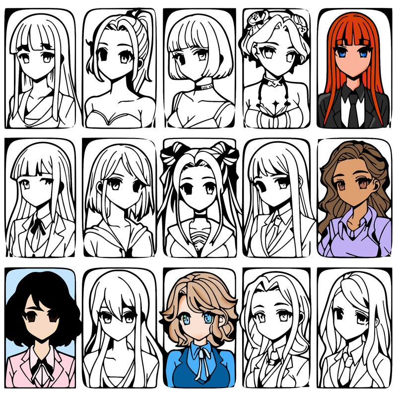 girls that look diffrent anime