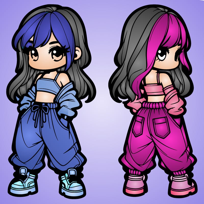 girl in crop top and baggy pants