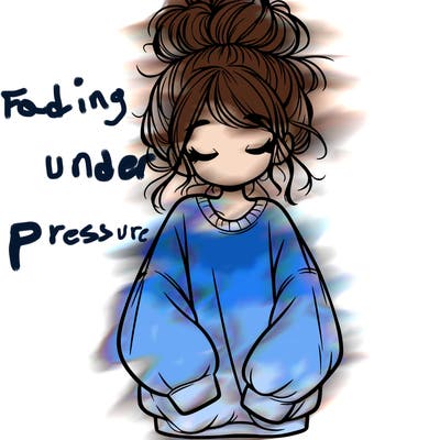 girl with baggy sweatshirt and messy bun