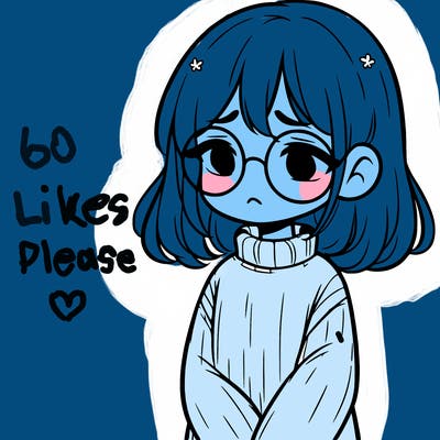 sad girl with glasses in a sweater