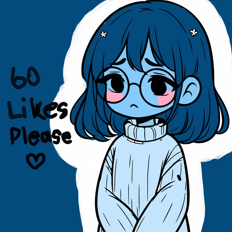 sad girl with glasses in a sweater