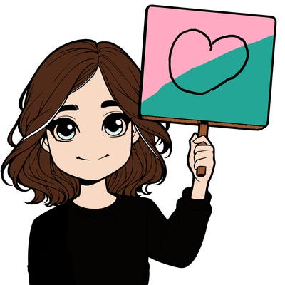 realistic girl holding up a sign